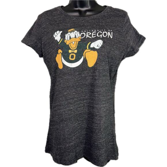 Retro Funny University Oregon Ducks Butt Double Sided Women Medium Sleeve Gray - Picture 2 of 5